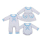 Baby Girl Long Sleeves Embroidery Bow Stripes Sibling Sister Romper Dress Clothes