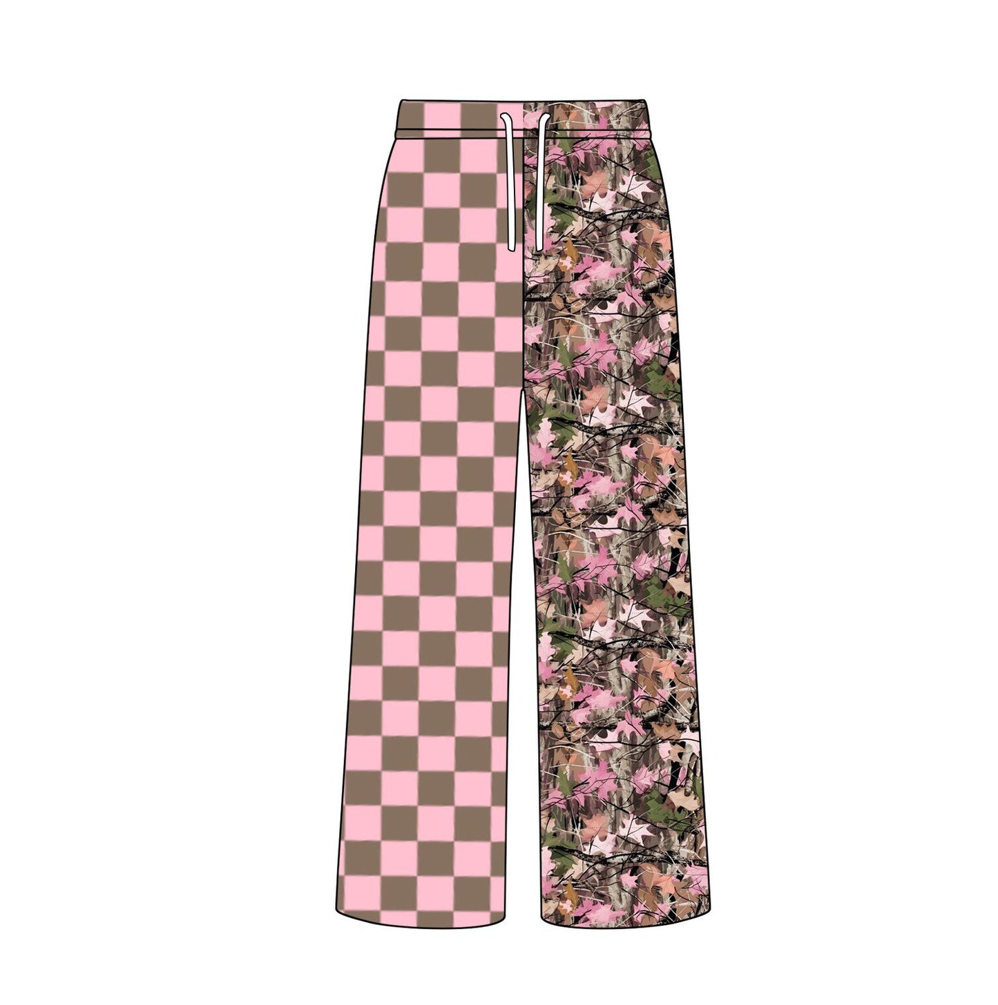 ( Moq 5 ) Preorder Adult Women Leaves Checked Pants Bottoms Camo Clothes