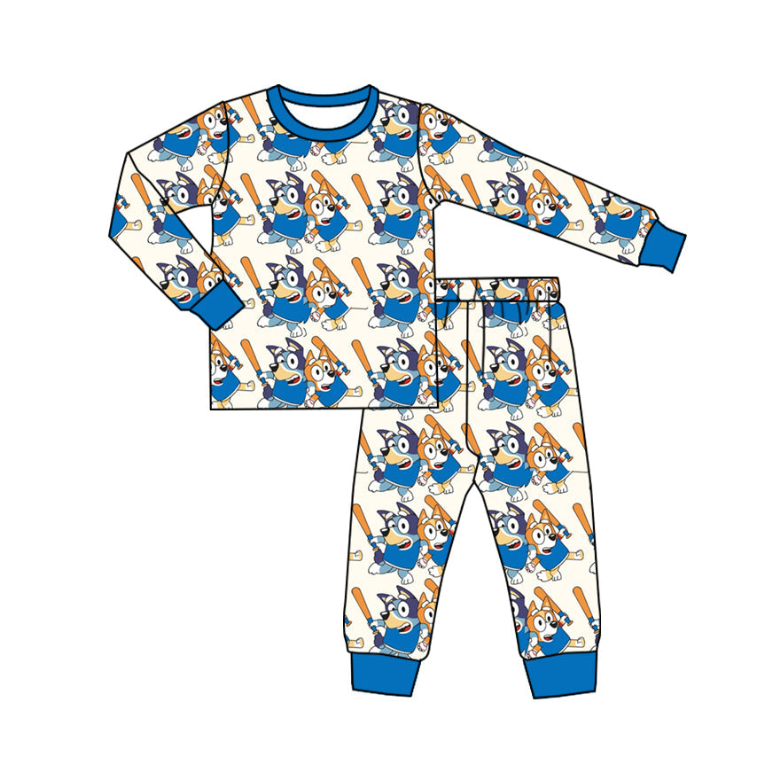 Baby Boy Baseball Dogs Shirt Pants Pajamas Set