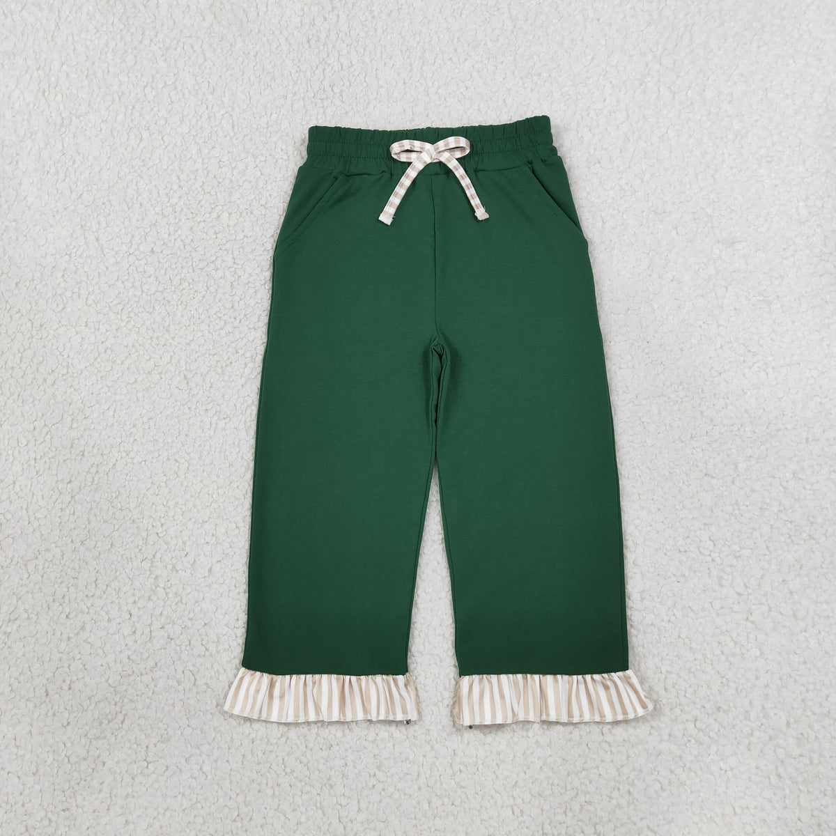 Baby Girls Kids Pockets Bows Pants Bottoms Cotton Green Clothes RTS