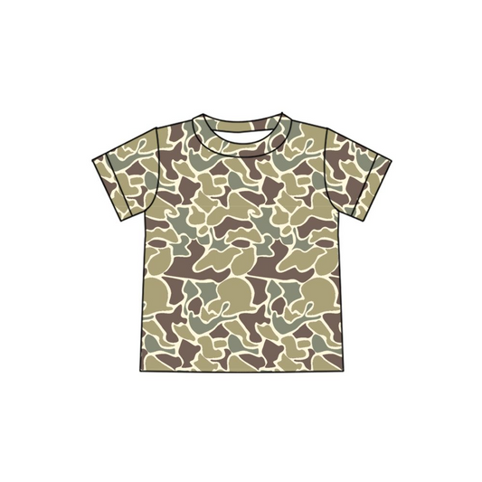 Moq 3 Pre-order BT0622 Baby Boy Short Sleeves Camo Shirt Tops