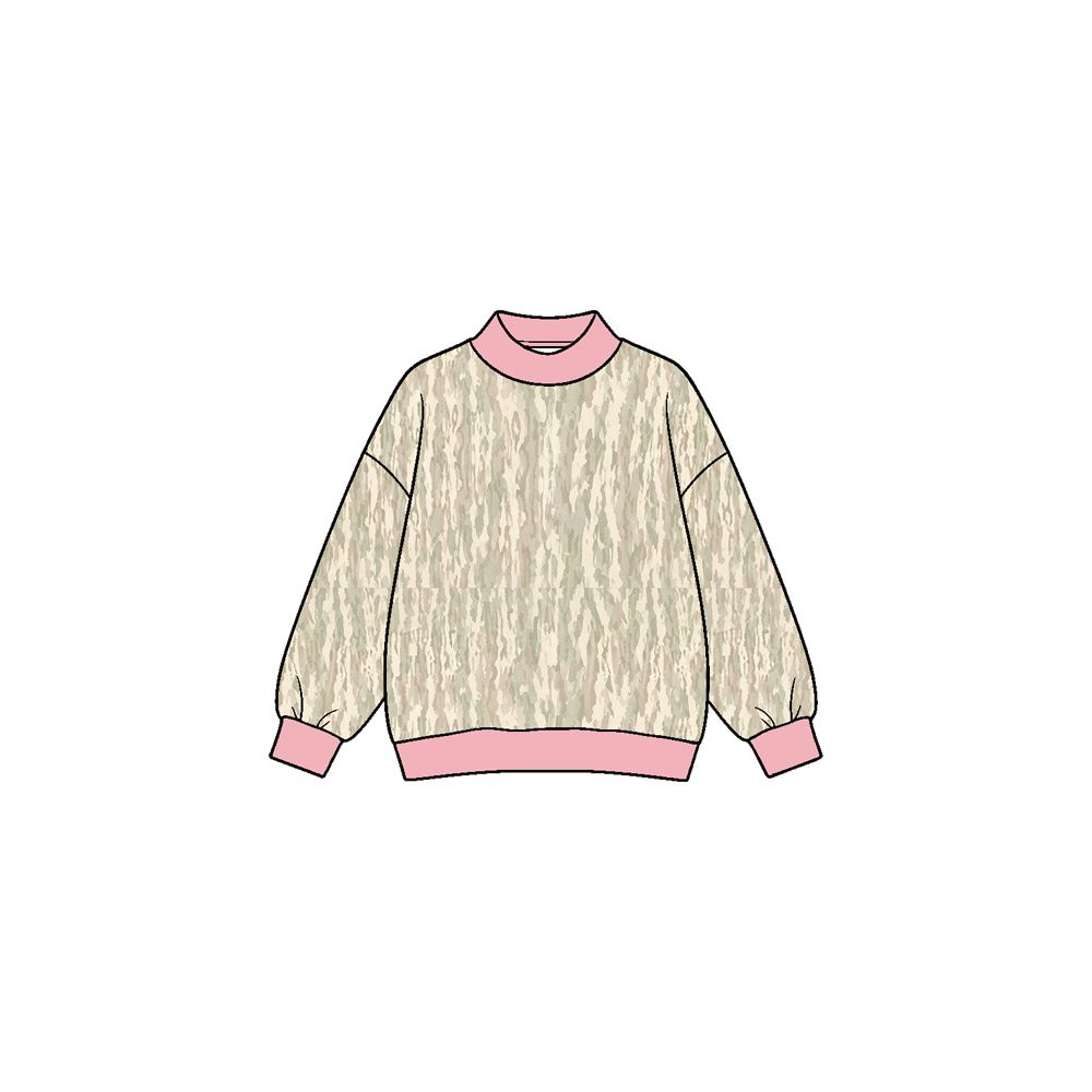 ( Moq 5 ) Preorder Baby Girls Toddler Long Sleeves Pink Shirt Tops Yoga Active Camo Clothes