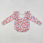 Baby Girl Infant Long Sleeves Valentines Hearts Bubble Romper