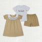 Sibling Baby Boys Girls Short Sleeves Embroidery He is Risen Cross Easter Dress Set RTS
