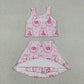 Baby Girls Kids Castles Bows Floral Tops Pink Skirt Shorts Yoga Summer Set RTS