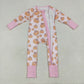 Baby Girl Long Sleeves Bows Pumpkins Zipper Fall Pink Romper RTS