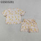 Baby Girls Toddler Short Sleeves Ducks Flower Shirt Scallop Shorts Summer Set RTS
