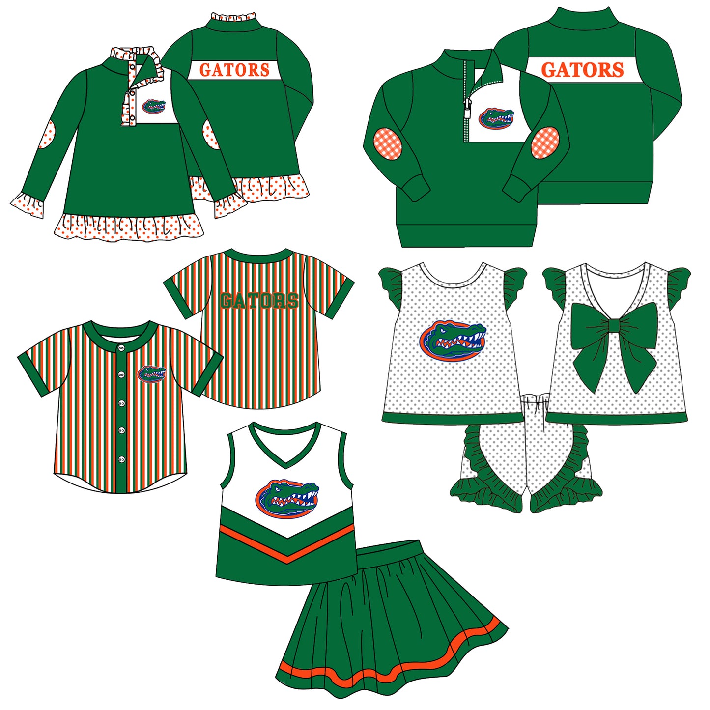 ( Moq 5 Each Style ) Baby Boys Girls Toddler Tiger Sibling Shirts Sets Team Green Clothing