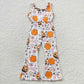 SR0410 Baby Girl Sleeveless Halloween Pumpkin Ghost Floral Jumpsuit