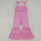 Baby Girl Toddler Straps Bell Pants Sibling Ribbed Jumpsuit Clothes RTS