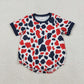 Baby Boys Short Sleeves Red Blue Camo 4th of July Bubble Romper RTS