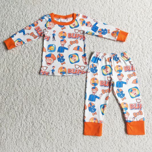 Baby Boys Long Sleeves Shirt Pants Pajamas Glasses Fish Clothes Set RTS
