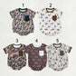 Sibling Baby Boys Kids Short Sleeves turkey Dogs Ducks Deer Camo Hunting Pocket Rompers RTS