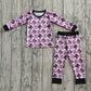 Baby Girl Long Sleeves Halloween Bows Shirt Pants Pajamas Set Clothes RTS