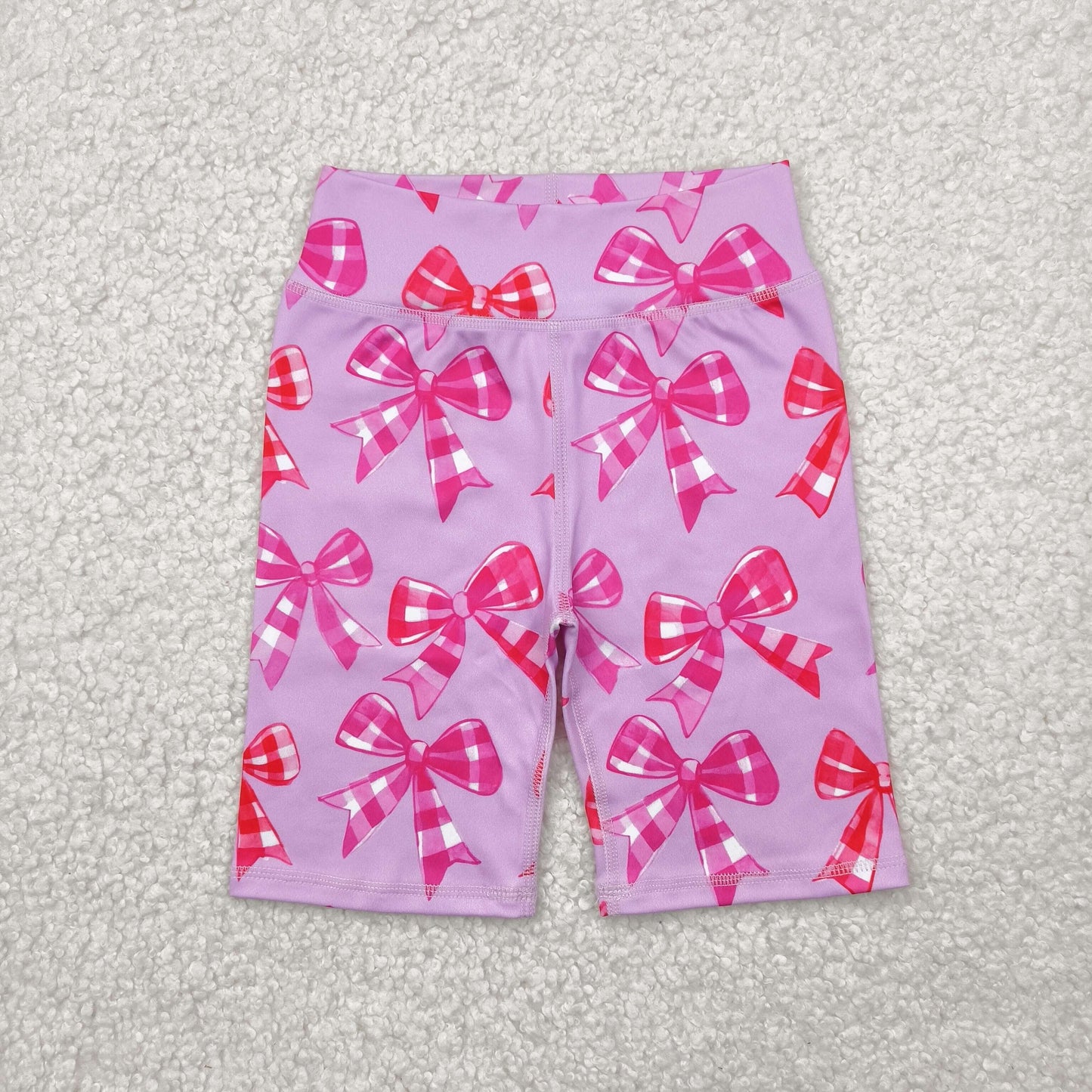 Baby Girl Toddler Checked Bows PInk Biking Shorts Bottoms RTS