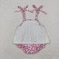 Baby Girl Infant Straps Cherry Summer Bubble Romper RTS