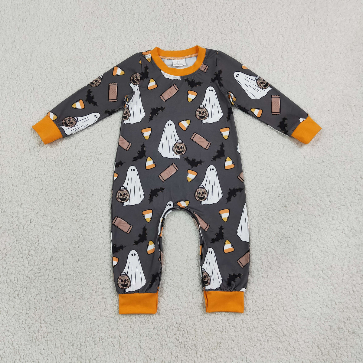 Baby Boys Infant Long Sleeves Halloween Ghosts Pumpkins Romper Clothes RTS