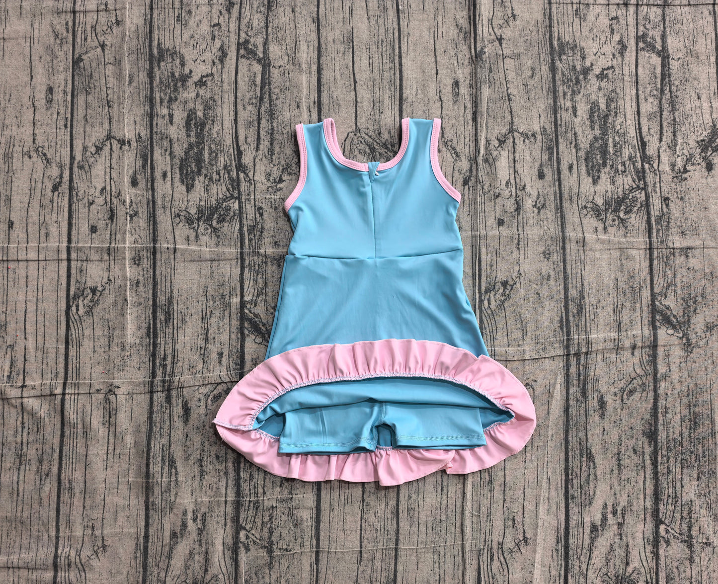 ( No moq ) Preorder Baby Girls Kids Sleeveless Shorts Scallop Dress Yoga Active Summer Clothes