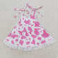 Baby Girl Sleeveless Pink Cow Print Skirt Romper