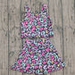 Baby Girl Sleeveless Colorful Leopard Yoga Vest Skort Active Wear Set RTS