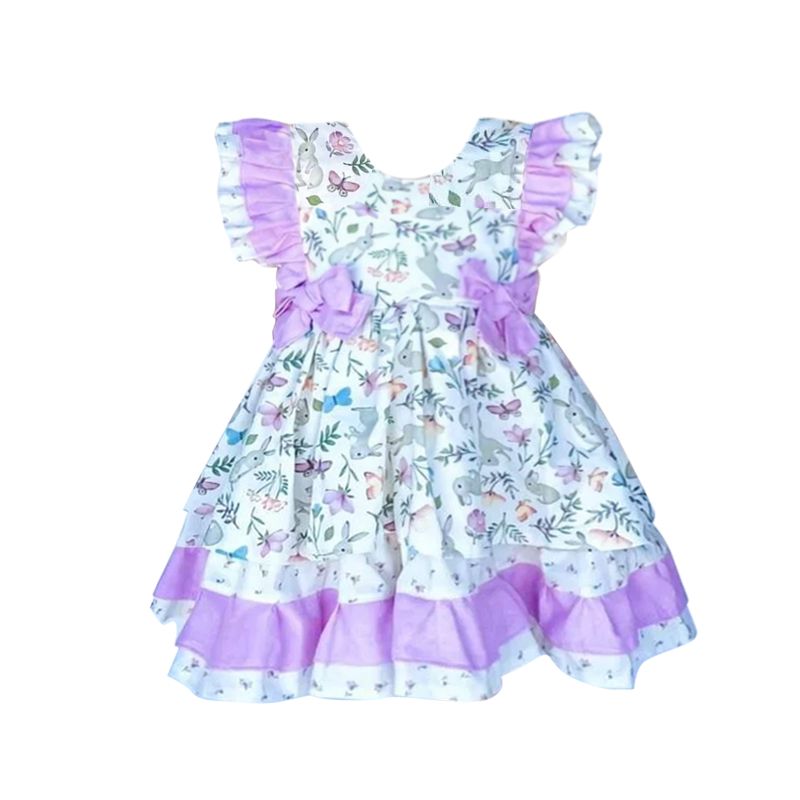 Moq 3 Pre-order GSD0626 Baby Girl Easter Rabbit Floral Dress