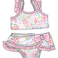 ( Moq 5 Each Style ) Sibling Baby Girls Kids Floral Tops Ruffle Shorts Bows Sets Summer Swimsuits