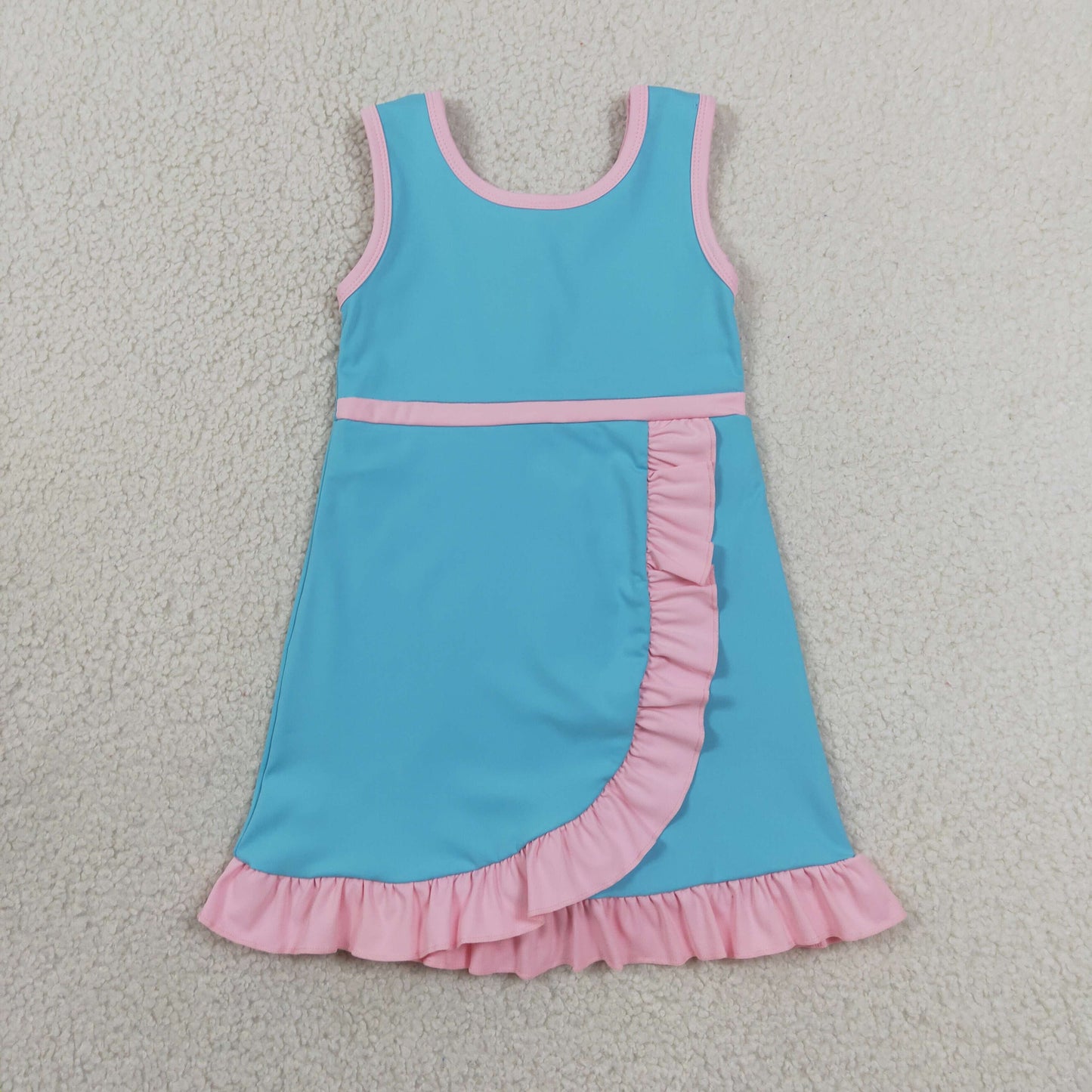 Baby Girls Kids Sleeveless Shorts Scallop Dress Yoga Active Summer Clothes RTS