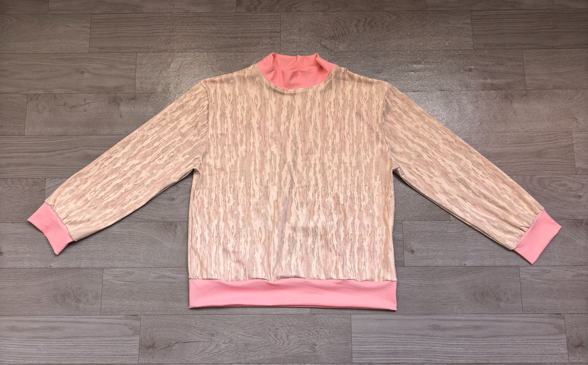 ( No moq ) Preorder Adult Women Long Sleeves Pink Shirt Tops Camo Pullover Yoga Active Clothes