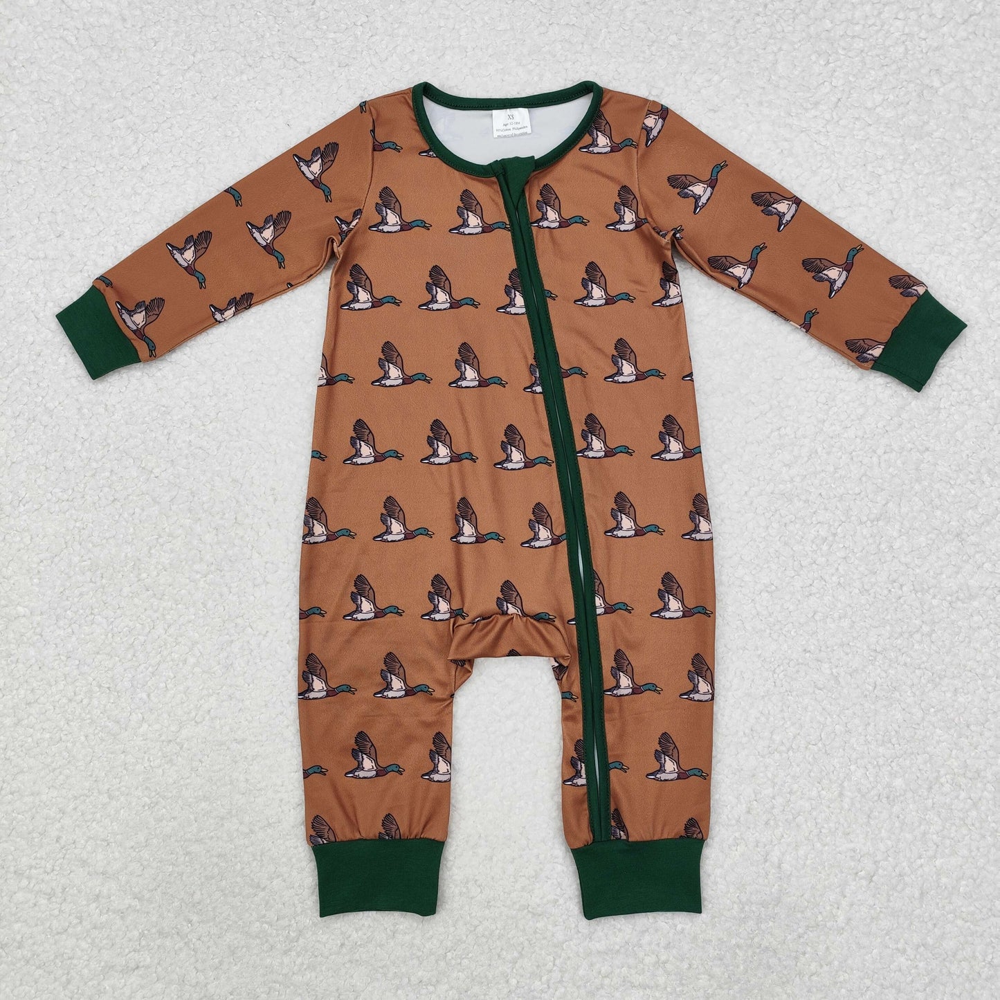 Baby Boy Infant Long Sleeves Ducks Zipper Romper