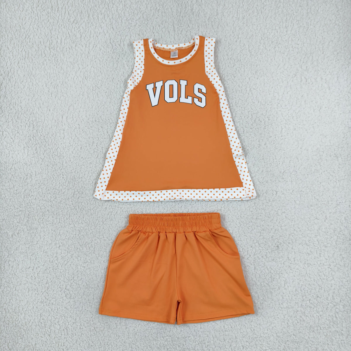 Baby Girls Kids Sleeveless Orange Tops Shorts Team Set Yoga Active Clothes RTS