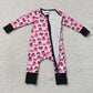 Baby Girls Infant Pumpkins Bows Zipper Footie Sleeper Romper Fall Clothes RTS