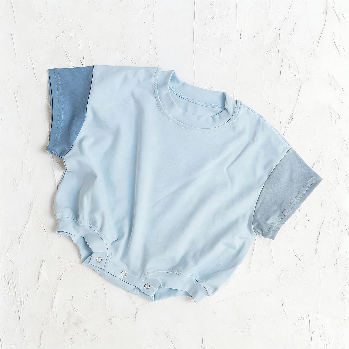 ( Moq 5 )  Preorder Baby Boys Infant Short Sleeves Blue Cotton Bubble Romper Clothes