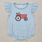 RTS Baby Boy Infant Short Sleeves Embroidery Farm Chicken Buttons Romper