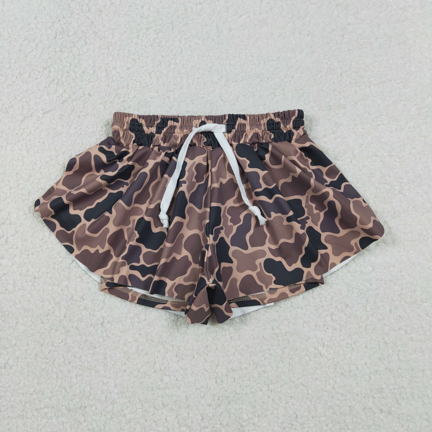 Sibling Kids Girls Adult Women Brown Camo Yoga Southern Shorts Bottoms RTS