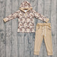Baby Boy Long Sleeves Camo Deer Hoodie Shirt Pockets Pants Hunting Set RTS