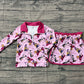 Baby Girls Singer Characters Zipper Shirt Skirt Shorts Yoga Pink Clothes Set RTS