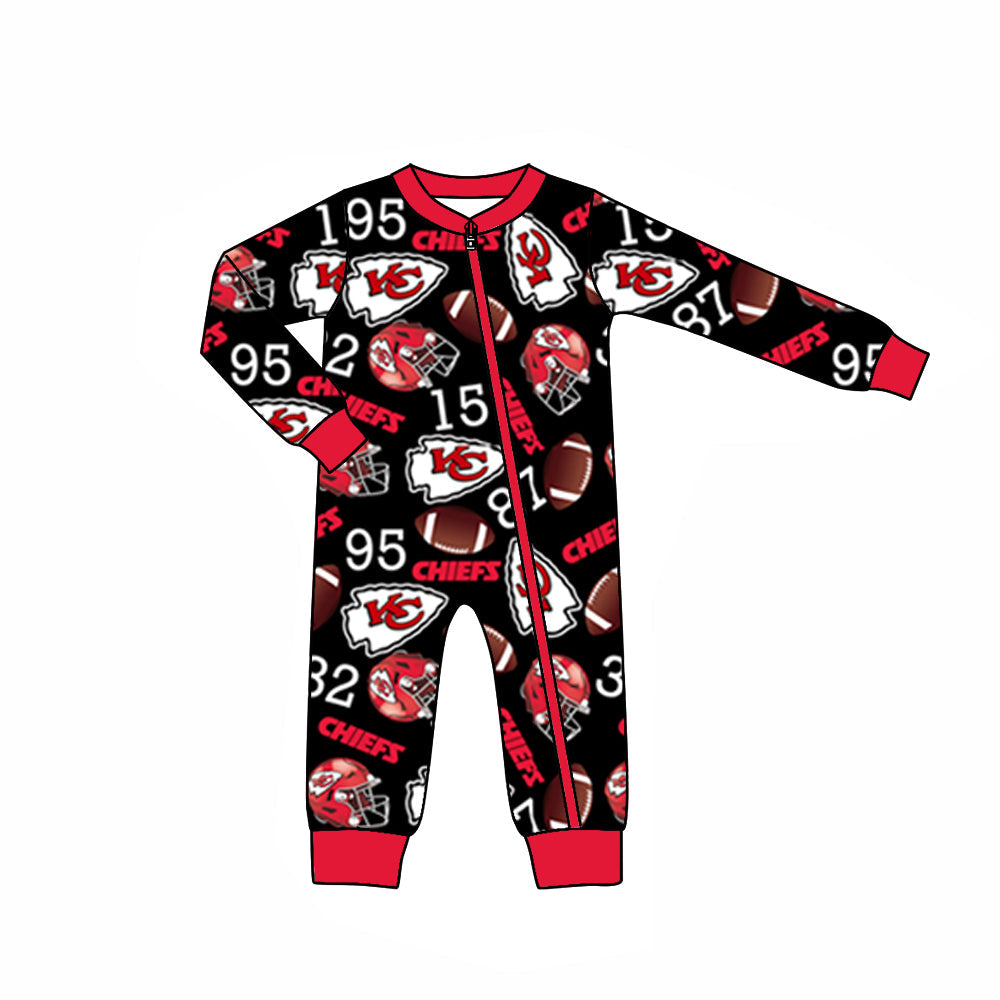 Baby Boy Infant Long Sleeves KC Team Fall Sleeper Zipper Romper