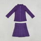 Baby Girls Kids Long Sleeves Zipper Cardigan Skirt Shorts Purple Set Yoga Active Clothes RTS