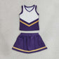 Baby Girls Kids Sleeveless Tops Skirt Shorts Purple Set Yoga Team Clothes RTS