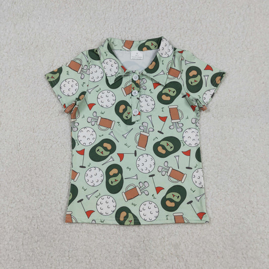 Baby Boys Short Sleeves Golf Buttons Green Shirt Tops RTS