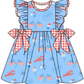 Baby Boy Girl July 4th Flags Crawfish Sibling Dress Romper Clothes Set ( Moq 5 Each style ) 11.27