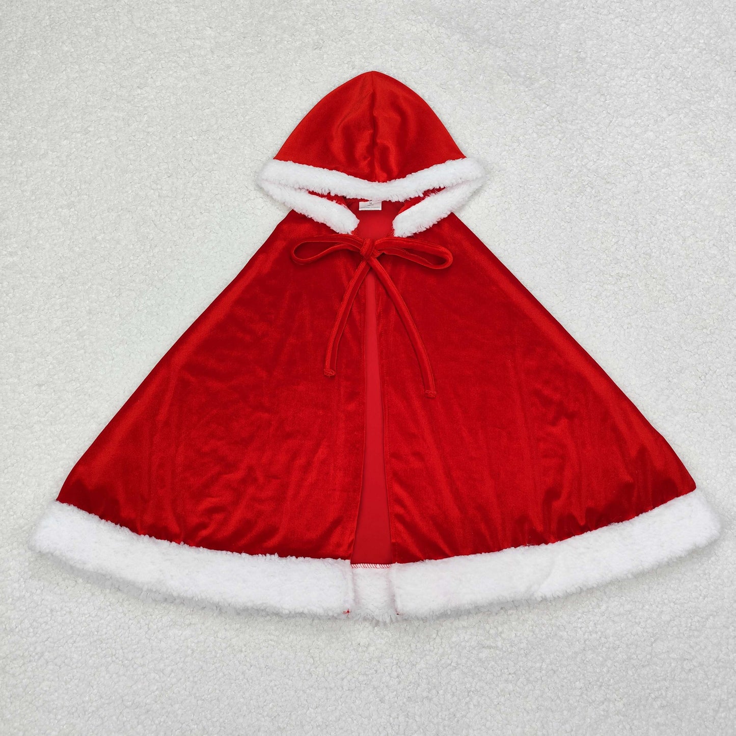 Baby Girl Christmas Red Velvet Hooded Tops Cloak