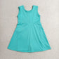 Baby Girls Kids Sleeveless Green Bow Shorts Knee Length Yoga Active Dress RTS