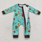 LR0486 Baby Boy Long Sleeves Green One Piece Romper