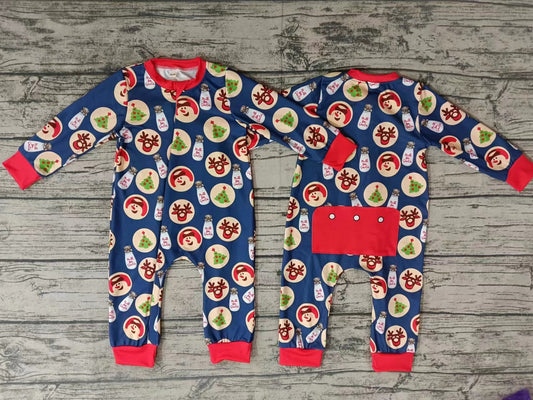 Baby Boy Long Sleeves Christmas Zipper Romper Moq 5