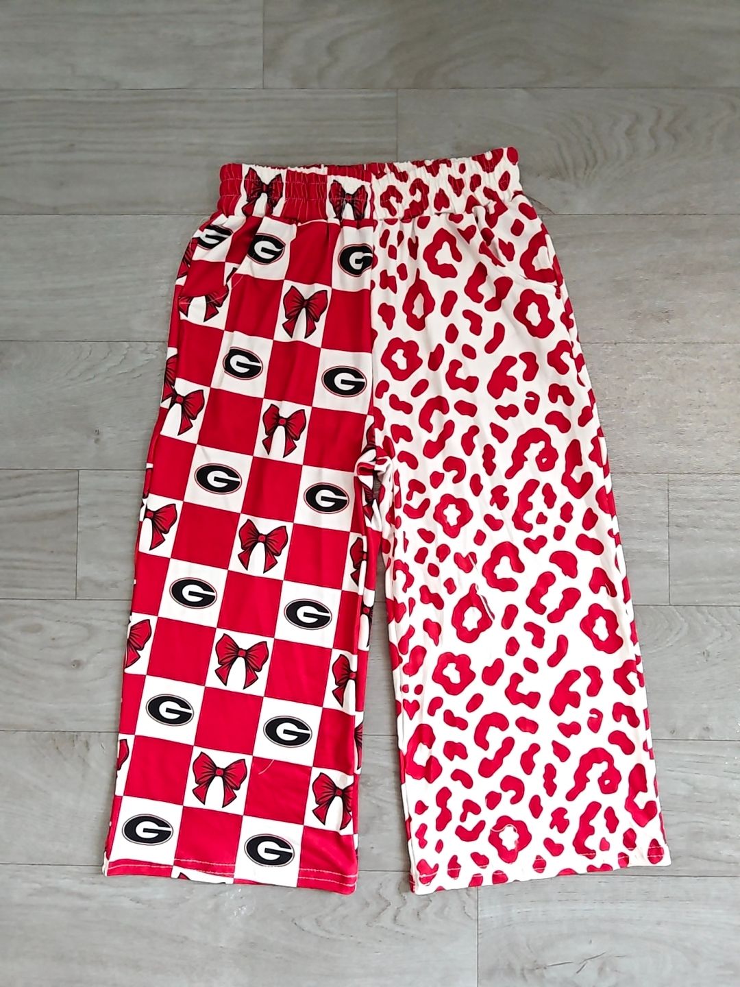 ( No moq ) Baby Girls Kids Bows G Leopard Pants Bottoms Team Clothes