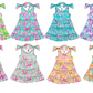 Baby Girl Straps Bows Sibling Knee Length Dress ( Moq 5 Each Style ) 3.15