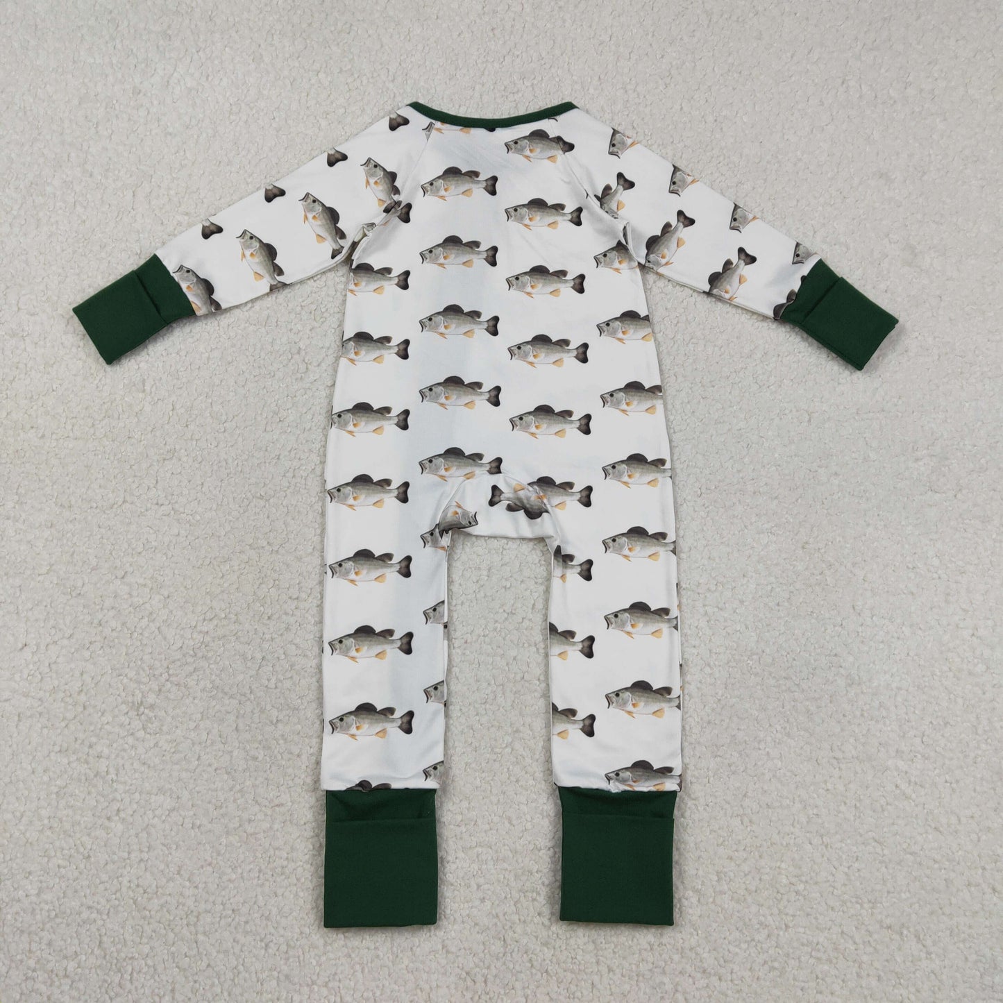 Baby Boys Kids Long Sleeves Fish Zipper Pajamas Romper RTS