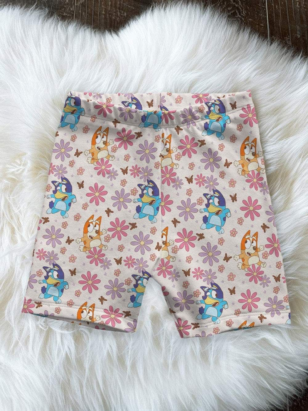 Moq 3 Pre-order SS0213 Baby Girl Dogs Floral Biking Shorts