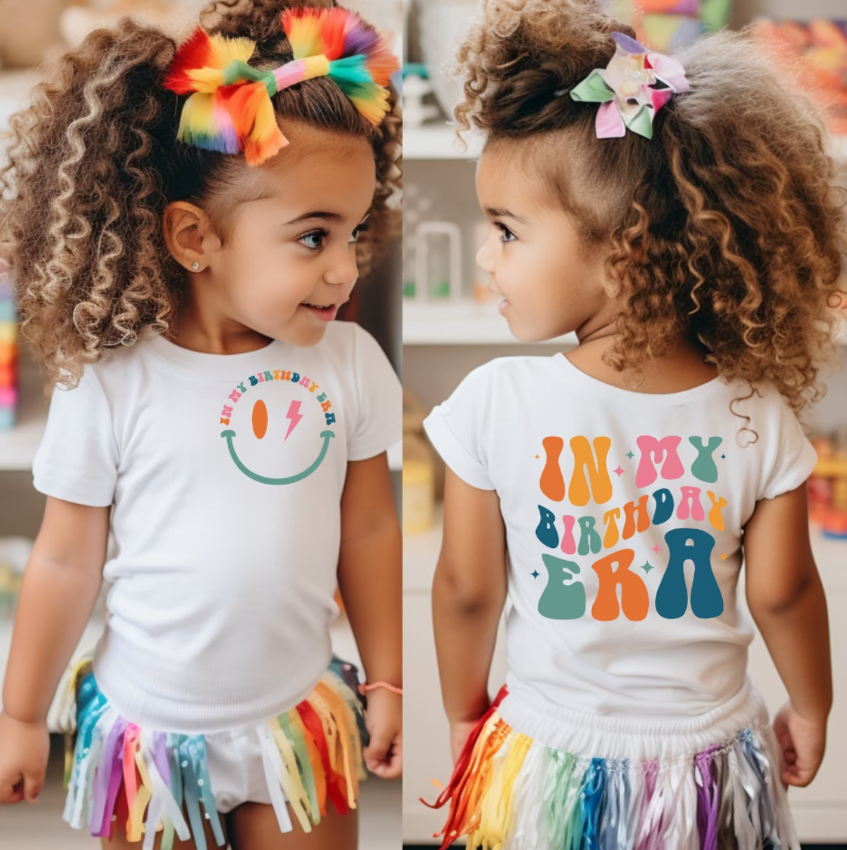 Baby Girl Short Sleeves Birthday Face Shirt Tops